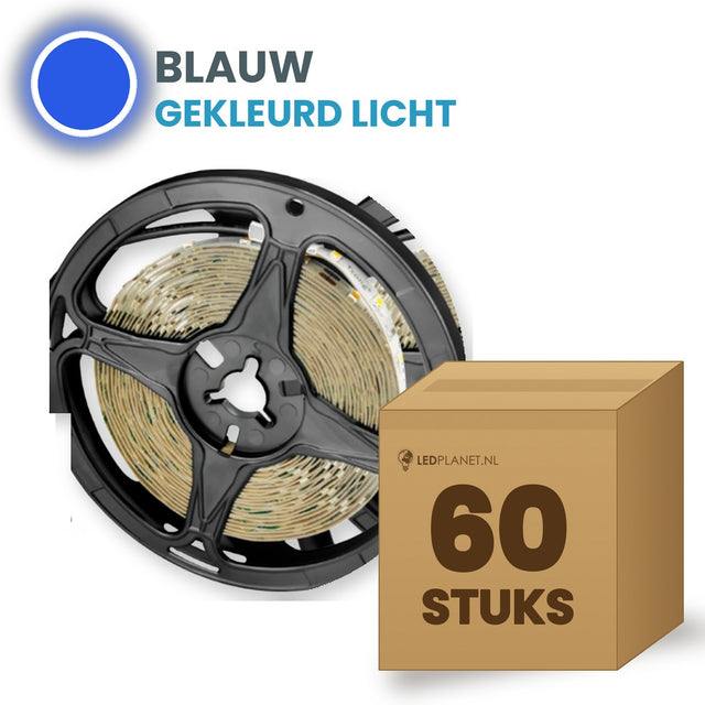 Doos met 60 rollen LED strip, blauw