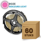 Karton mit 60 Rollen LED-Streifen, rosa