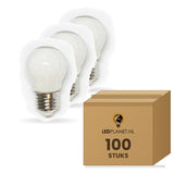 Kogellamp E27 G45, LED 5W=40W, 450 Lumen, Milky 2700K, Dimbaar, doos 100 stuks, 230V