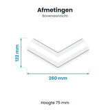 LED Lichtbalk Hoekverbinder L 120° 8W 960lm - Koelwit 4000K - Wit - Koppelbaar - 230V