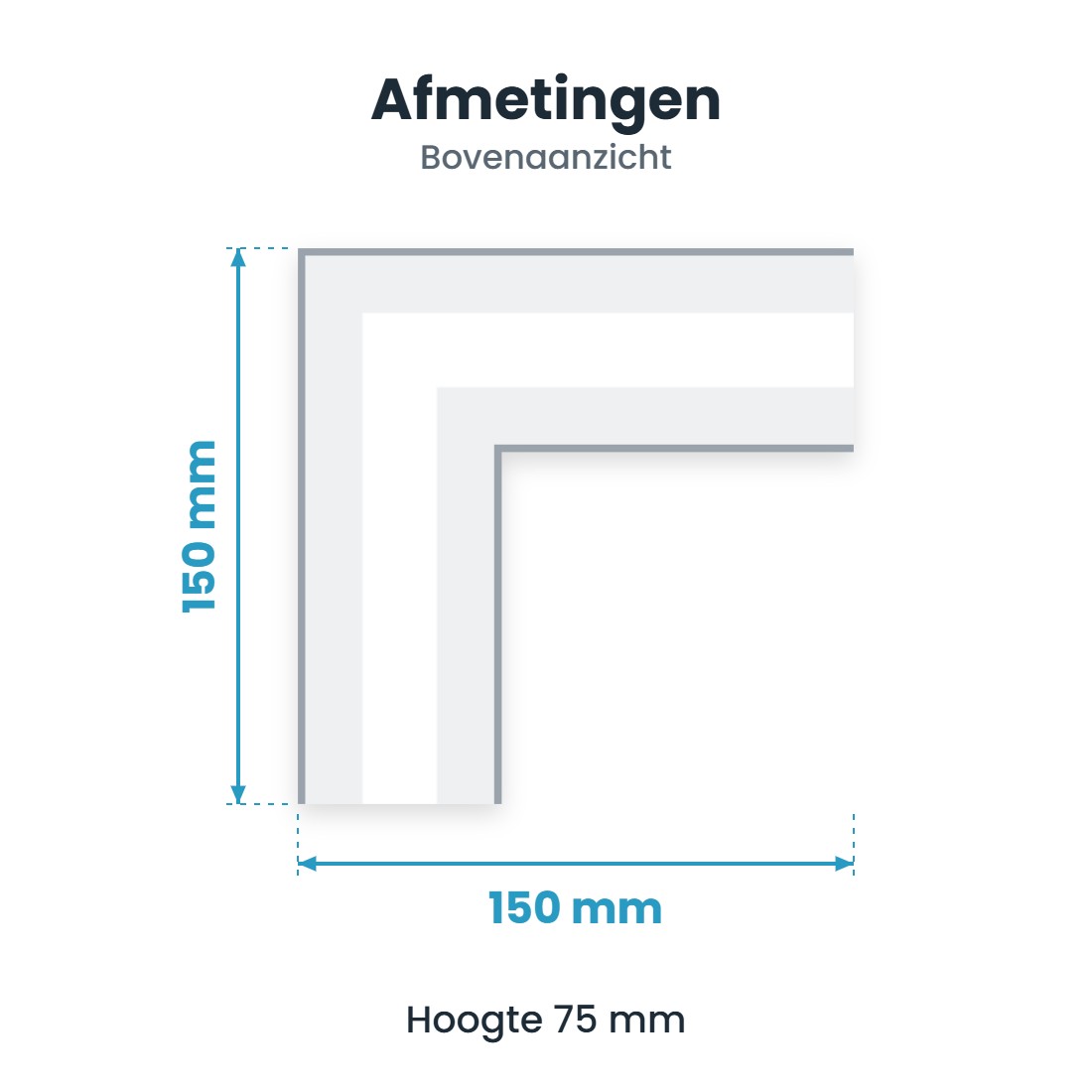 LED Lichtbalk Hoekverbinder L 90° 8W 960lm - Koelwit 4000K - Wit - Koppelbaar - 230V