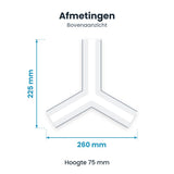 LED Lichtbalk Y-verbinder 120° 10W 1.200lm - Koelwit 4000K - Wit - Koppelbaar - 230V