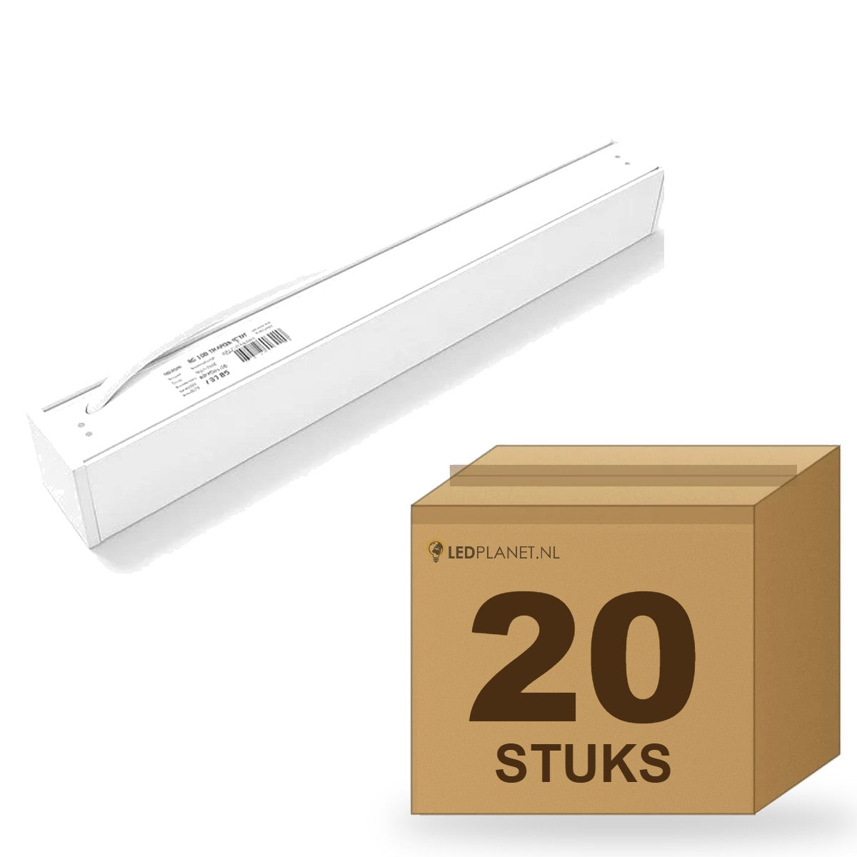 Doos met 20 hangende LED lichtbalken 60 cm wit