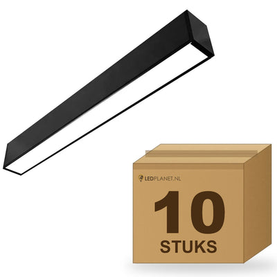 Doos met 10 hangende LED lichtbalken 120 cm zwart