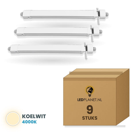 Doos met 9 stuks, lichtkleur koelwit 4000K