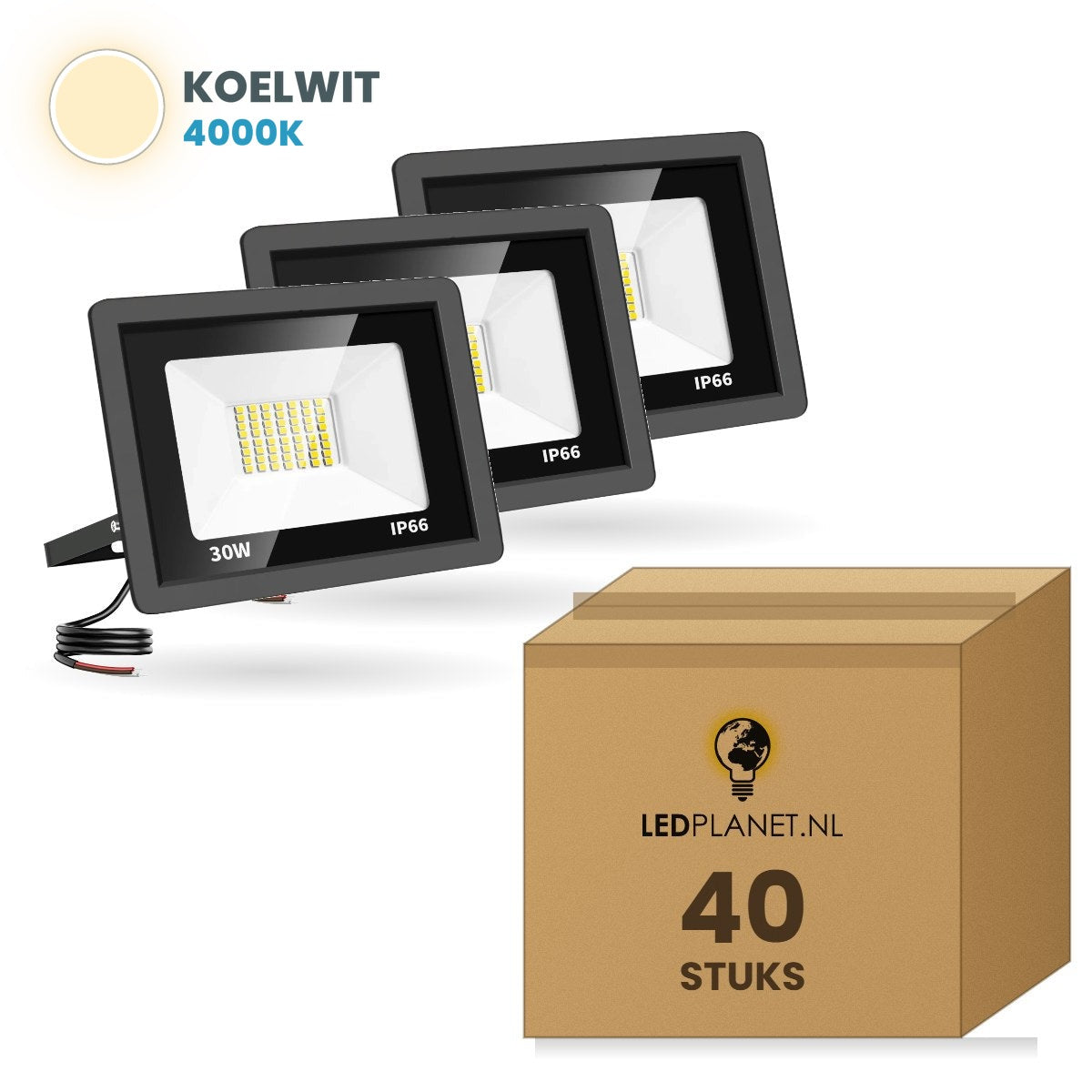 Karton mit 40 Stück, Lichtfarbe neutralweiß 4000K