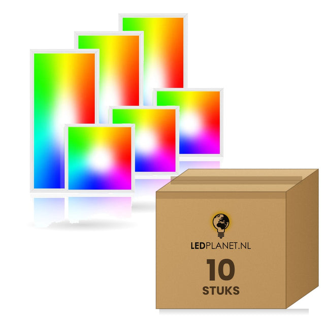 LED paneel 295x595mm RGBWWW 24W, 2160 Lumen, RGB + Warmwit tot Daglichtwit, doos 10 stuks