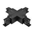 X-kruisverbinder zwart voor 3-fase rail
