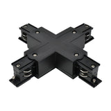 X-kruisverbinder zwart voor 3-fase rail