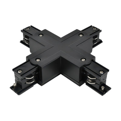 X-kruisverbinder zwart voor 3-fase rail