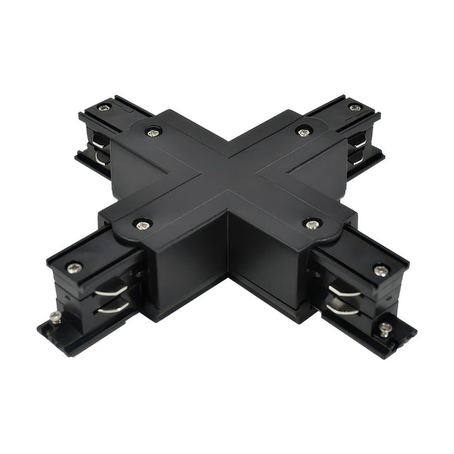 X-kruisverbinder zwart voor 3-fase rail