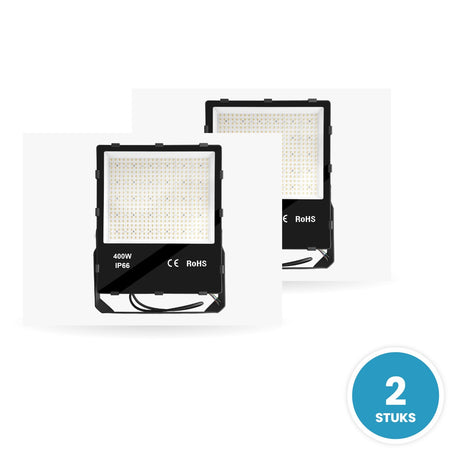 LED Schijnwerper 400W, 68.000 lm, 90°, IP66, 2 stuks