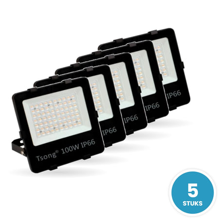 LED Schijnwerper 100W, 90°, IP66, 5 stuks