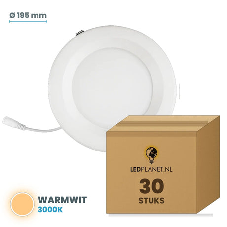 Set van 30 stuks LED Downlight 18W - Warmwit 3000K - in LEDPLANET doos