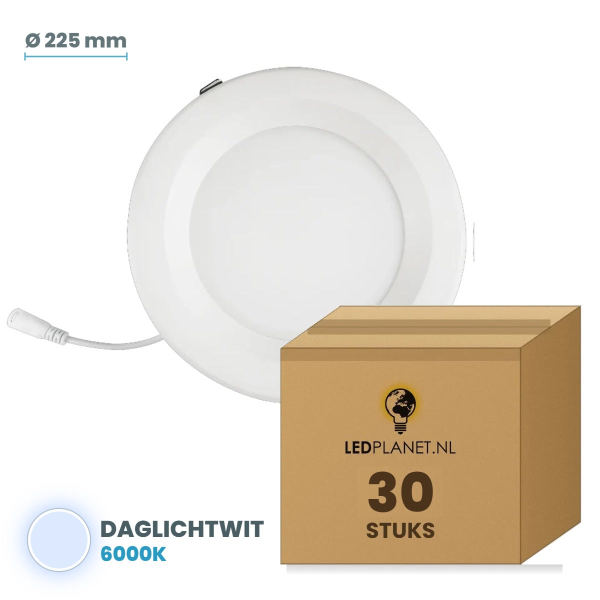 Set van 30 stuks LED Downlight 30W - Daglichtwit 6000K - in LEDPLANET doos