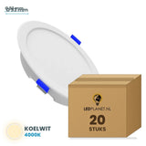 Set van 20 stuks LED Downlight Rond Ø93mm - Koelwit 4000K - in LEDPLANET doos