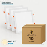 Set van 10 stuks LED Downlight Vierkant 220x220mm - Koelwit 4000K - in LEDPLANET doos