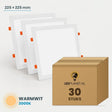 Set van 30 stuks LED Downlight Vierkant 225x225mm - Warmwit 3000K - in LEDPLANET doos