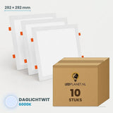 Set van 10 stuks LED Downlight Vierkant 292x292mm - Daglichtwit 6000K - in LEDPLANET doos