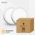 Set van 10 stuks LED Opbouwpaneel rond Ø120mm 6W - Warmwit 3000K - in LEDPLANET doos