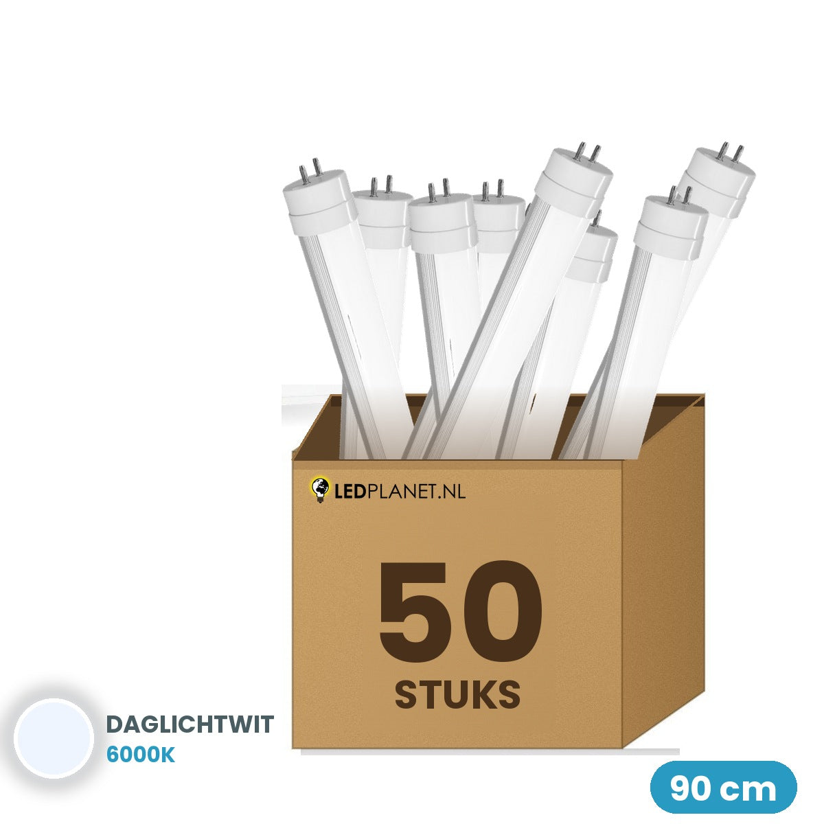 50 stuks LED TL buis T8 90cm 14W 1.680 lm Daglichtwit 6000K