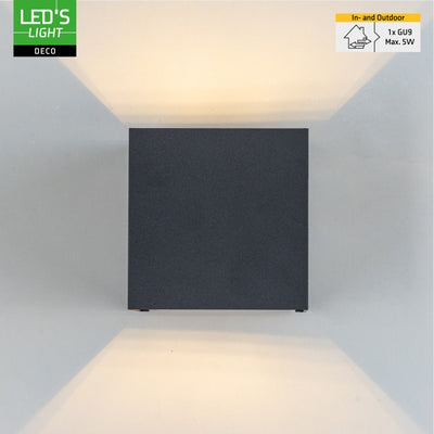 Lumo Cube Anthrazit - Wandleuchte ohne Lichtquelle - Exkl. 1xG9 - IP65