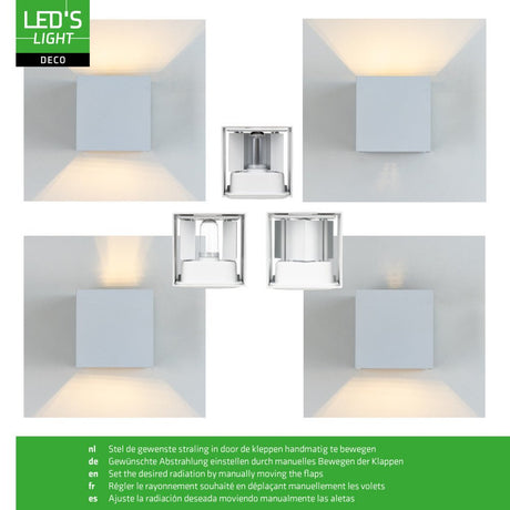 Lumo Cube Weiß - Wandleuchte ohne Lichtquelle - Exkl. 1xG9 - IP65