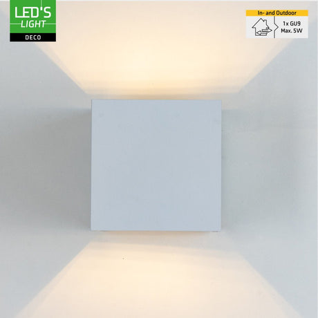 Lumo Cube Weiß - Wandleuchte ohne Lichtquelle - Exkl. 1xG9 - IP65