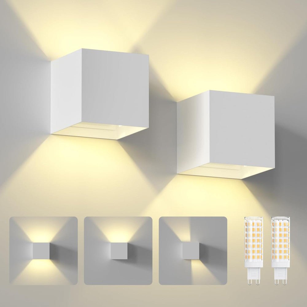 Lumo Cube Wit - Wandarmatuur zonder lichtbron - Excl 1xG9 - IP65