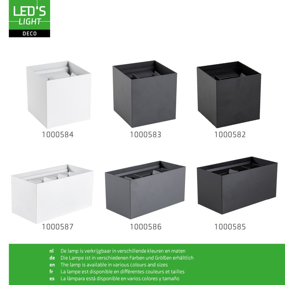 Lumo Cube Schwarz - Wandleuchte ohne Lichtquelle - Exkl. 1xG9 - IP65