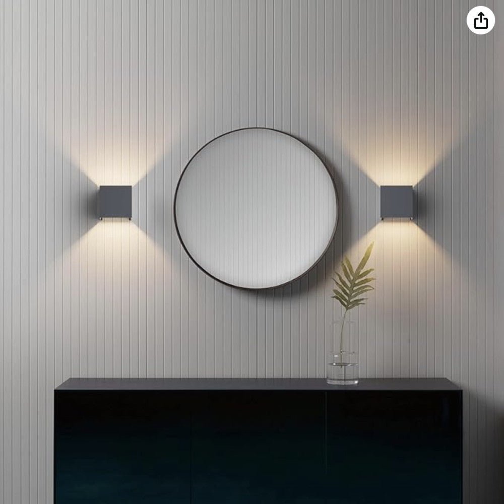 Lumo Cube Schwarz - Wandleuchte ohne Lichtquelle - Exkl. 1xG9 - IP65