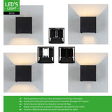Lumo Cube Schwarz - Wandleuchte ohne Lichtquelle - Exkl. 1xG9 - IP65
