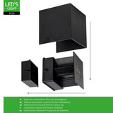 Lumo Qube Wandleuchte Außenleuchte mit Lichtquelle - Wandhalterung - 380lm 1800K - Schwarz - IP54