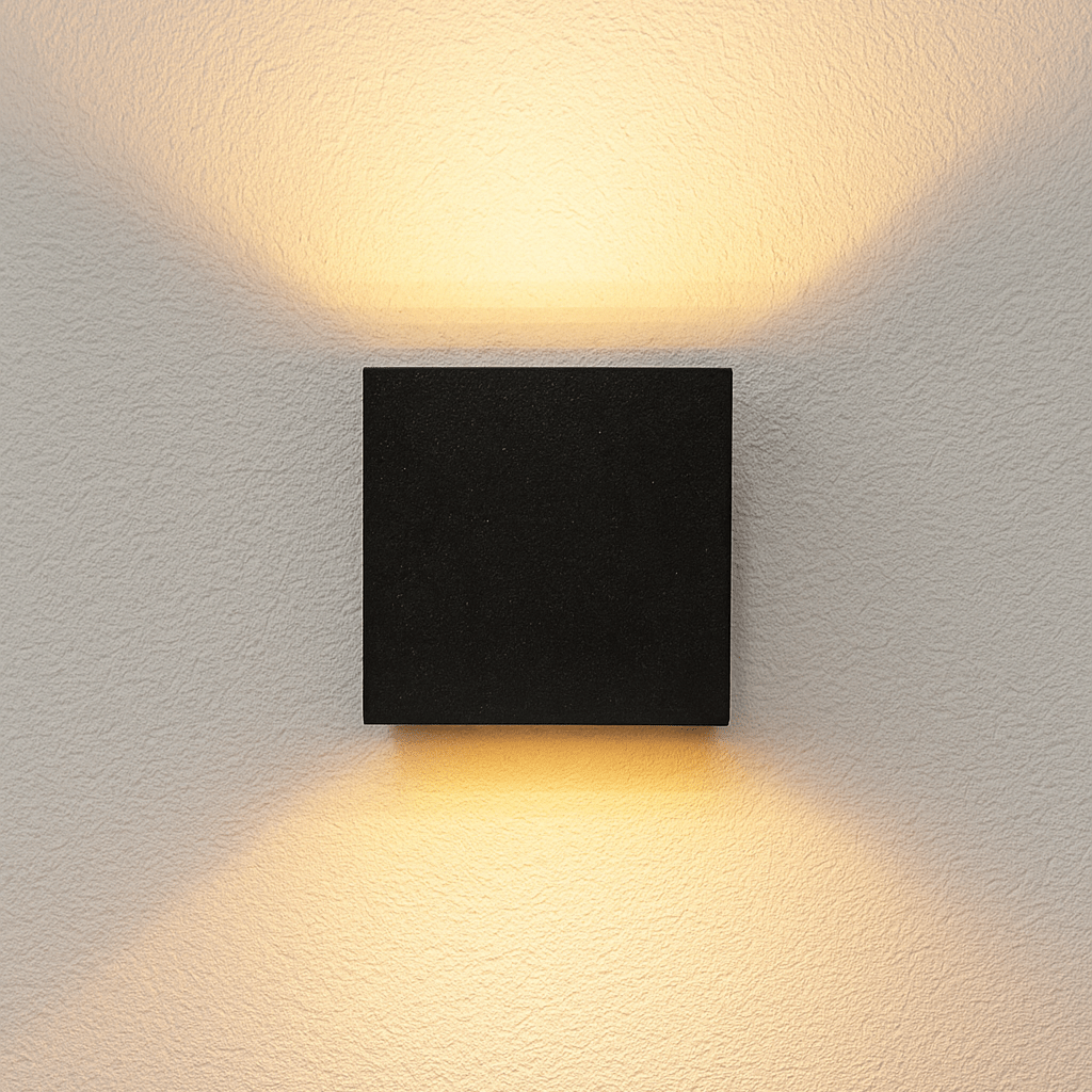 Lumo Qube Wandleuchte Außenleuchte mit Lichtquelle - Wandhalterung - 380lm 1800K - Schwarz - IP54