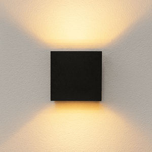 Lumo Qube Wall Lamp Outdoor Lamp with Light Source - Wall Fixture - 380lm 1800K - Black - IP54
