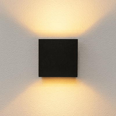 Lumo Qube Wall Lamp Outdoor Lamp with Light Source - Wall Fixture - 380lm 1800K - Black - IP54