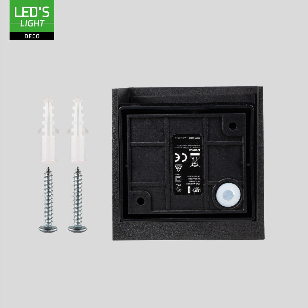 Lumo Qube Wandleuchte Außenleuchte mit Lichtquelle - Wandhalterung - 380lm 1800K - Schwarz - IP54