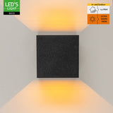 Lumo Qube Wandleuchte Außenleuchte mit Lichtquelle - Wandhalterung - 380lm 1800K - Schwarz - IP54