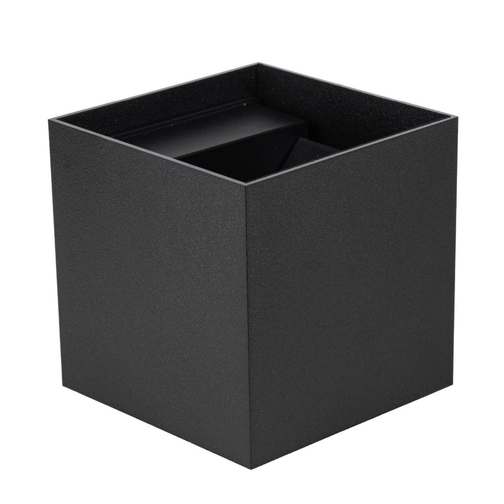 Lumo Qube Wandleuchte Außenleuchte mit Lichtquelle - Wandhalterung - 380lm 1800K - Schwarz - IP54
