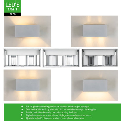 Lumo Recta Weiß - Wandleuchte ohne Lichtquelle - Exkl. 2xG9 - IP65