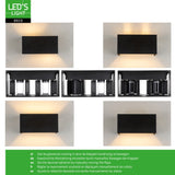 Lumo Recta Schwarz - Wandleuchte ohne Lichtquelle - Excl 2xG9 - IP65