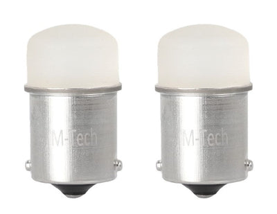 M-TECH BA15S 1156 LED automotive bulb set with bright illumination and durable housing