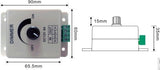 LED dimmer | PWM 12V/24V 8A | rotary knob | surface mounted