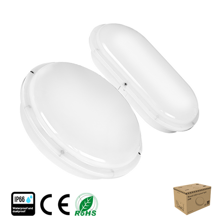 LED bulkhead buitenlamp ovaal en rond, IP66, CE en RoHS