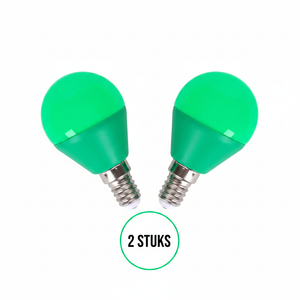 G45 Golf Ball Bulb Green 2 pieces - E14 LED lamp 4W=30W incandescent bulb - 230V