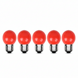 Lamp LED E27 5W 480lm 2700K IP20 5-pack met rode bolvormige lampen