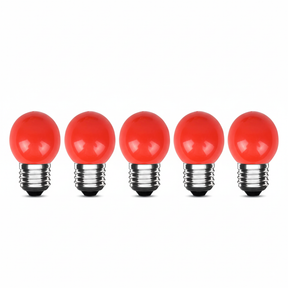 LED-Lampe E27 5 W 480 lm 2700 K IP20, 5er-Pack mit roten kugelförmigen Lampen