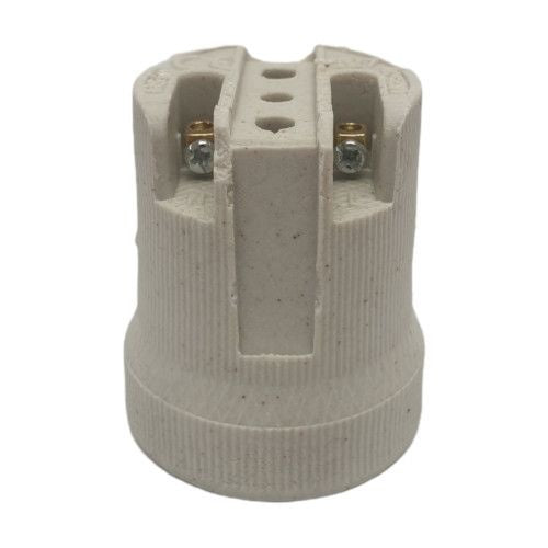 E27 fitting 12V - 250V 2 stuks | grote keramische lamphouder | wit/beige