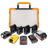 LED's Light 18V Hybride LED Bouwlamp 5500lm - Incl Adapters - Bedraad en draadloos te gebruiken – IP54 – Rough Service Tested – 47W