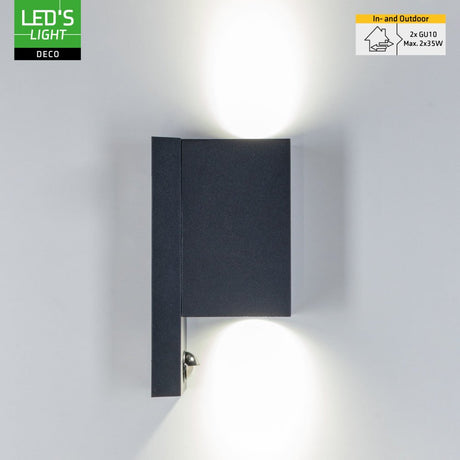 NØRD Up&amp;Down Sensor - Aluminum - Wall Mount - 2xGU10 - Black
